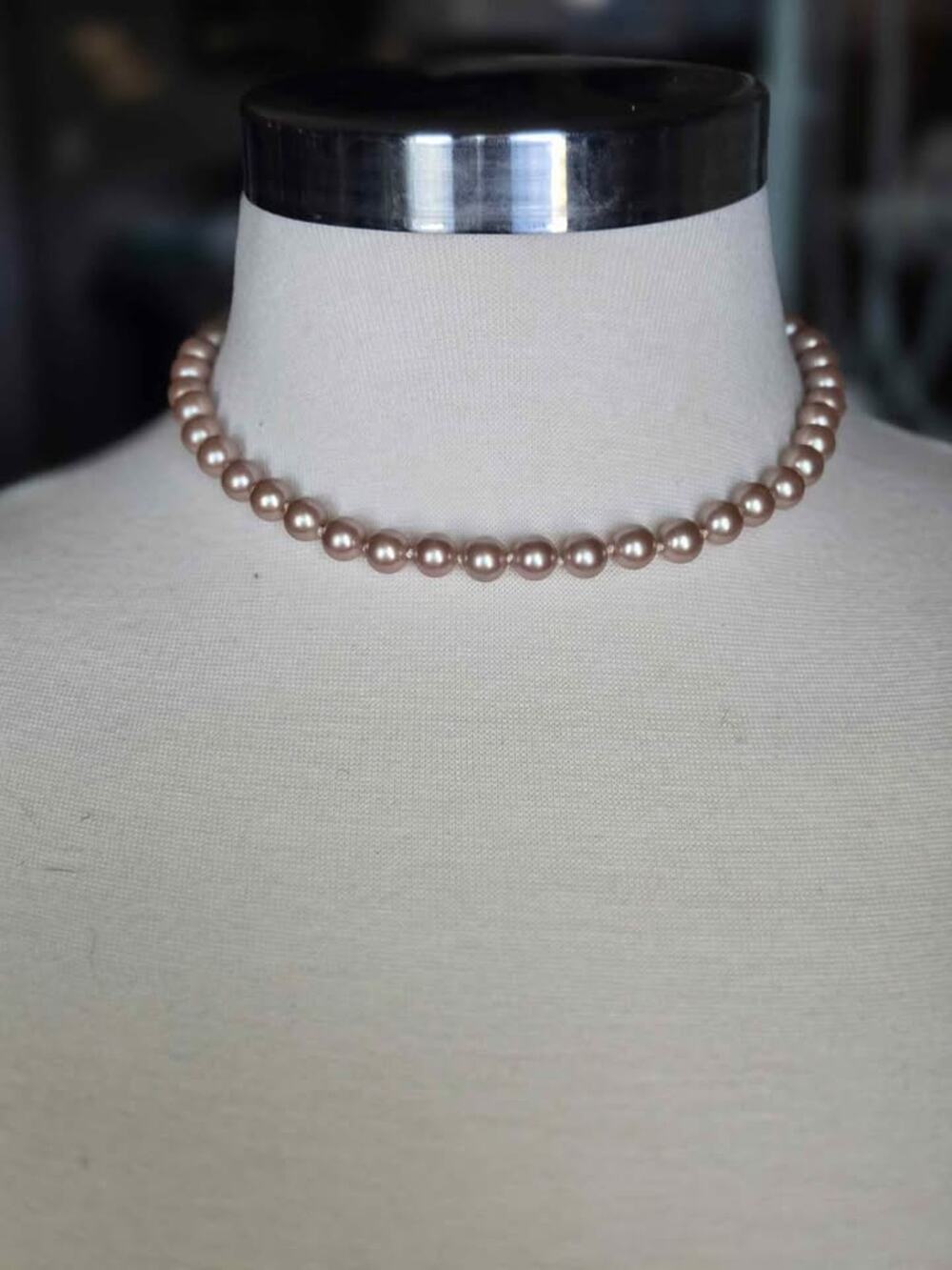 Nolan Miller Vintage Pink Faux Pearl Necklace